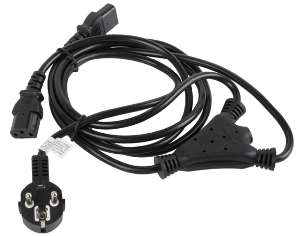 CABLE DE ALIMENTACION LANBERG SCHUKO CEE 7/7 A 2X IEC320 C13 2M - detalle