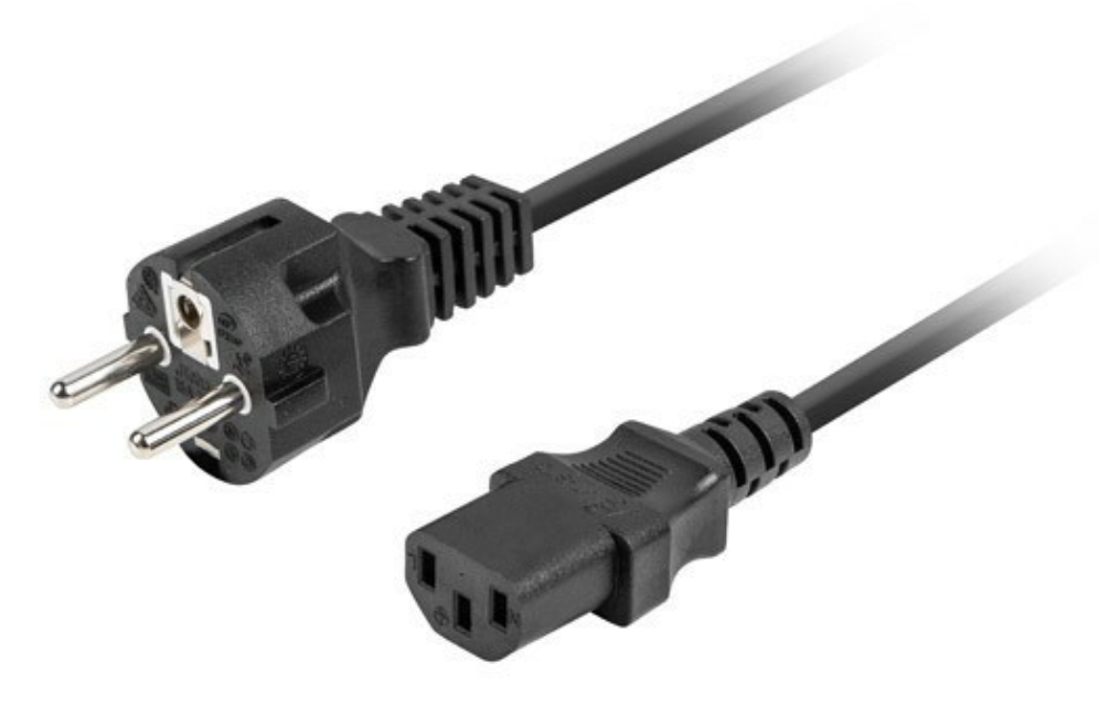 CABLE DE ALIMENTACION LANBERG SCHUKO CEE 7/7 A IEC320 C13 1.8M VDE RECTO - detalle