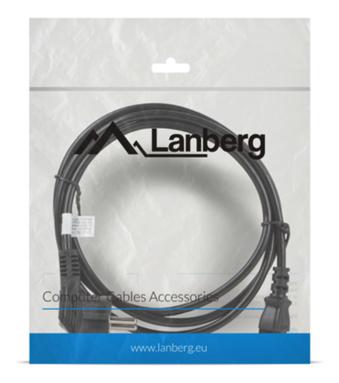 CABLE DE ALIMENTACION LANBERG SCHUKO CEE 7/7 A IEC320 C13 1.8M - detalle