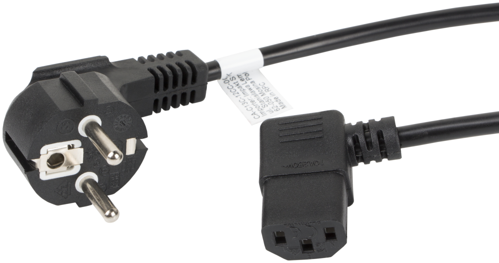 CABLE DE ALIMENTACION LANBERG SCHUKO CEE 7/7 A IEC320 C13 ACODADO 3M - detalle