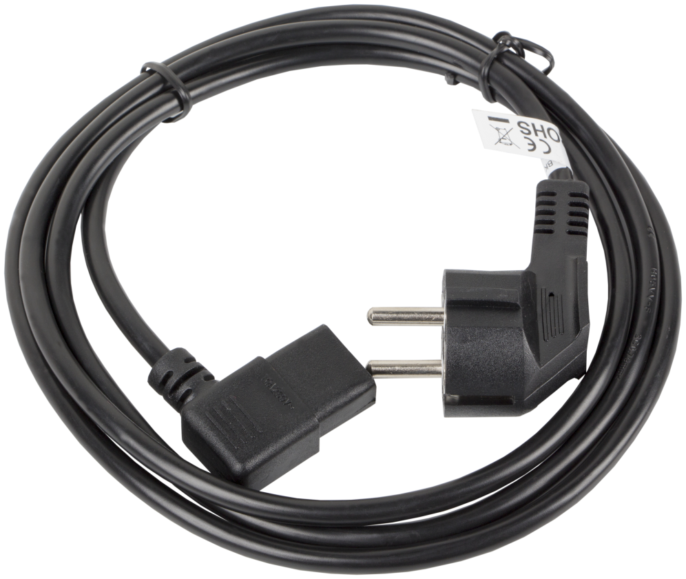 CABLE DE ALIMENTACION LANBERG SCHUKO CEE 7/7 A IEC320 C13 ACODADO 3M