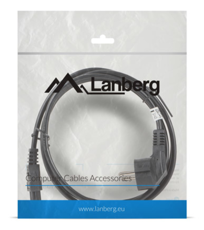 CABLE DE ALIMENTACION LANBERG TREBOL SCHUKO CEE 7/7 A IEC320 C5 1.8M - detalle