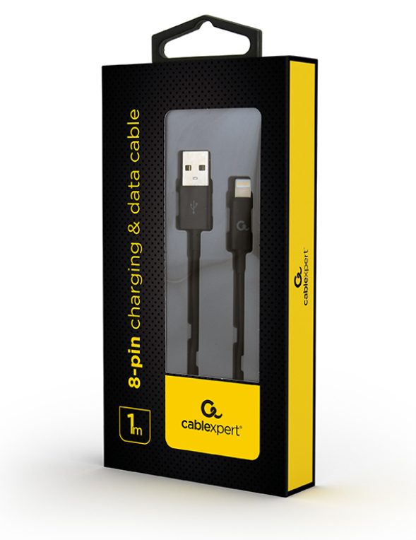 CABLE DE CARGA Y DATOS GEMBIRD DE 8 PINES, 1 M, NEGRO - detalle