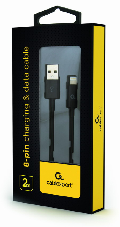 CABLE DE CARGA Y DATOS GEMBIRD DE 8 PINES, 2M, NEGRO - detalle