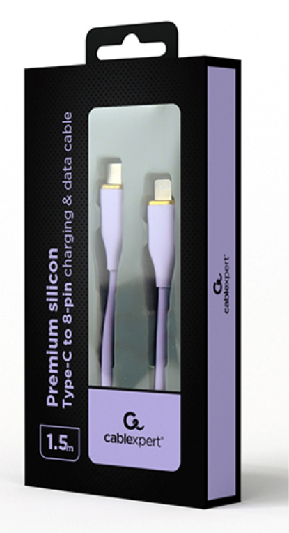 CABLE DE CARGA Y DATOS GEMBIRD USB TIPO-C A 8 CLAVIJAS 1,5 M VIOLETA - detalle