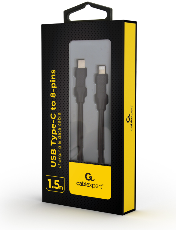 CABLE DE CARGA Y DATOS GEMBIRD USB TIPO C A 8 PINES, 1,5 M - detalle