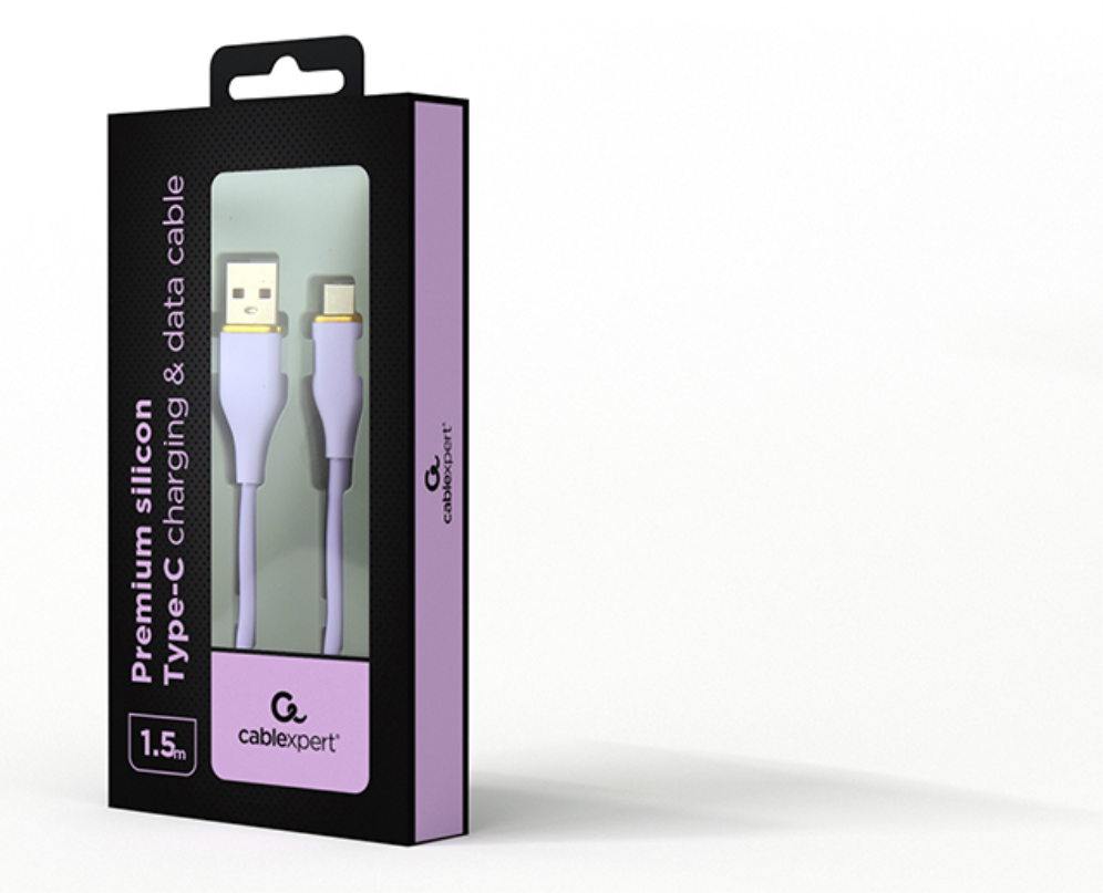 CABLE DE CARGA Y DATOS GEMBIRD USB TIPO C DE SILICONA PREMIUM 1,5 M VIOLETA - detalle