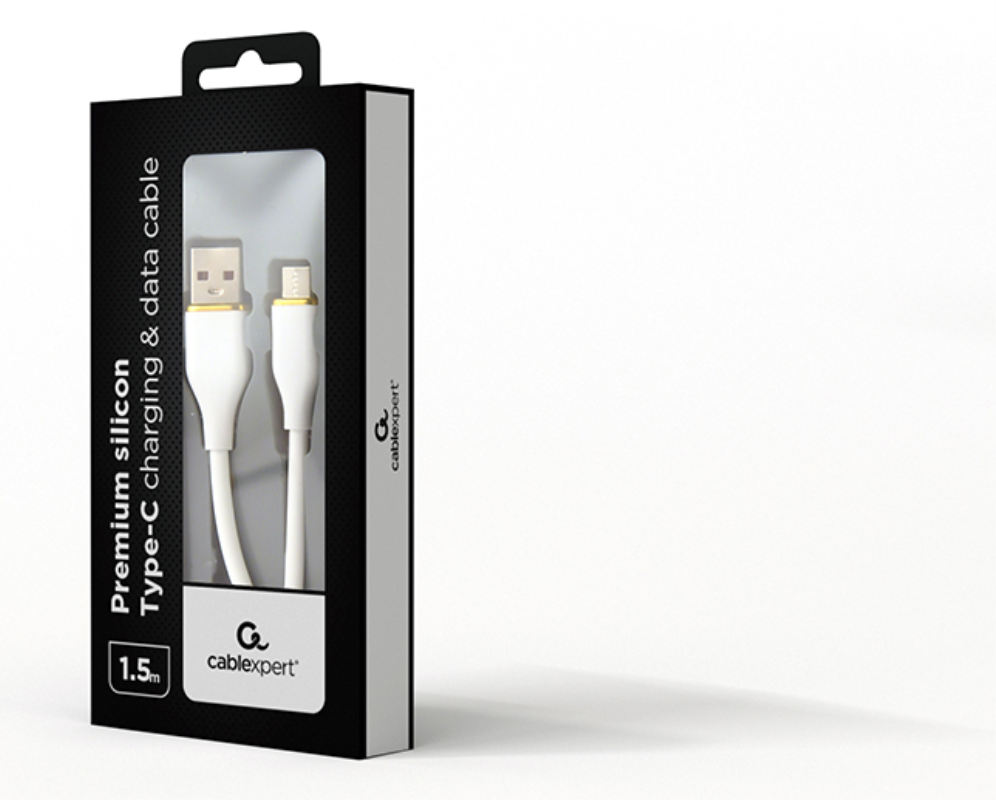 CABLE DE CARGA Y DATOS GEMBIRD USB TIPO C DE SILICONA PREMIUM 1,5 MBLANCO - detalle