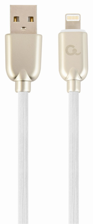 CABLE DE DATOS Y CARGA GEMBIRD 8 PINES DE CAUCHO PREMIUM, 1 M, BLANCO
