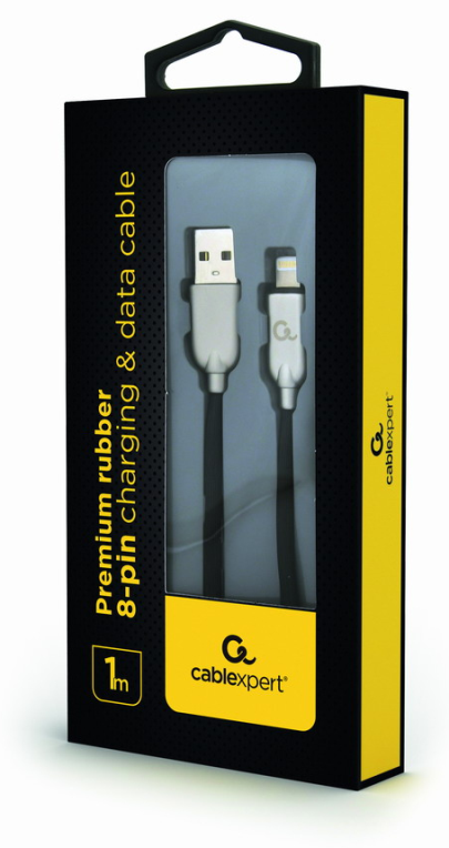 CABLE DE DATOS Y CARGA GEMBIRD 8 PINES DE CAUCHO PREMIUM, 1 M, NEGRO - detalle