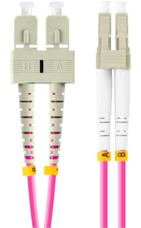 CABLE DE FIBRA OPTICA LANBERG 1M MULTI LC/UPC-SC/UPC DUPLEX LSZH OM4 50/125 3.0 - detalle