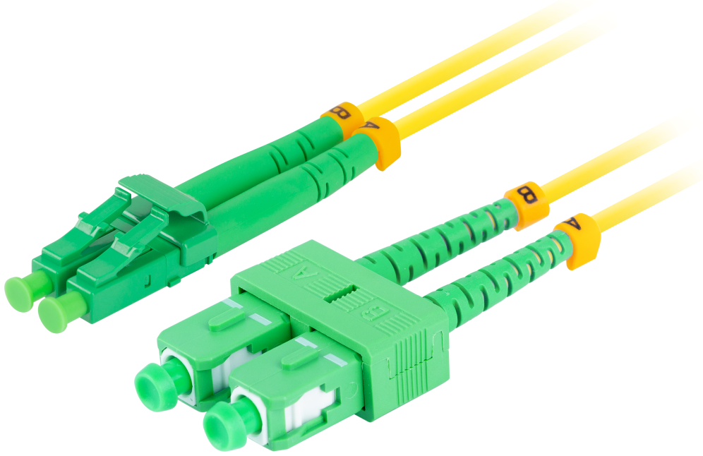 CABLE DE FIBRAOPTICA LANBERG 2M MONO SC/APC-LC/APC DUPLEX G657A1 LSZH AMARILL - detalle
