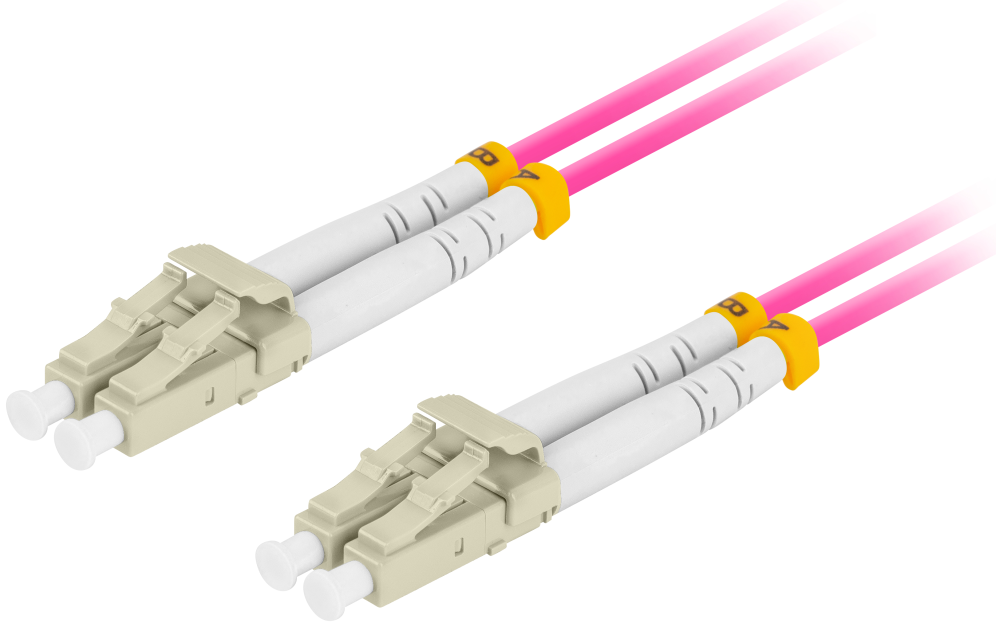 CABLE DE FIBRAOPTICA LANBERG 5M MULTI LC/UPC-LC/UPC DUPLEX OM4 50/125 LSZH VIOL - detalle