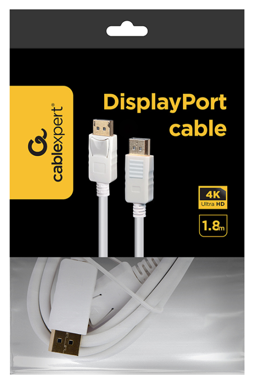 CABLE DISPLAYPORT GEMBIRD 4K DE 1,8 M, BLANCO - detalle