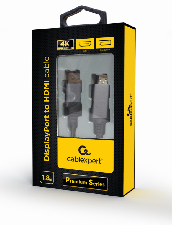 CABLE DISPLAYPORT GEMBIRD A HDMI MACHO MACHO 4K V1.2 1,8 "PREMIUM SERIES" - detalle