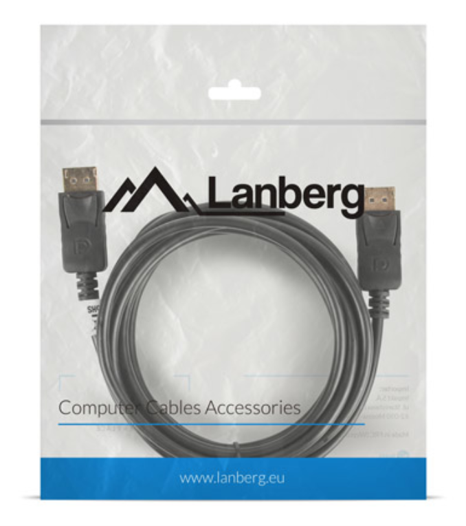 CABLE DISPLAYPORT LANBERG MACHO MACHO 4K 3M NEGRO