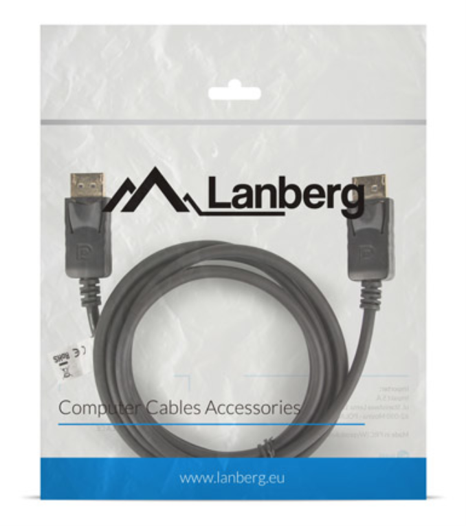 CABLE DISPLAYPORT LANBERG MACHO MACHO 4K NEGRO 1.8M - detalle