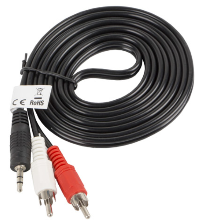 CABLE ESTEREO LANBERG JACK 3.5MM/2X RCA MACHO 2M - detalle