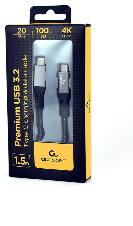 CABLE GEMBIRD USB 3.2 GEN. 2X2 TIPO C DE PRIMERA CALIDAD, 20 GBPS, 100 W, 1,5 M - detalle