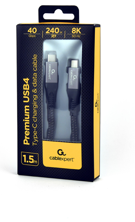 CABLE GEMBIRD USB 4 TIPO C DE PRIMERA CALIDAD, 40 GBPS, 240 W, 1,5 M - detalle