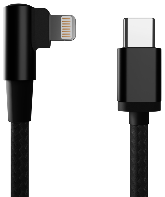 CABLE GEMBIRD USB CM-8PIN DE 8 PINES TRENZADO DE ALGODON EN ANGULO, 0,2 M,NEGRO
