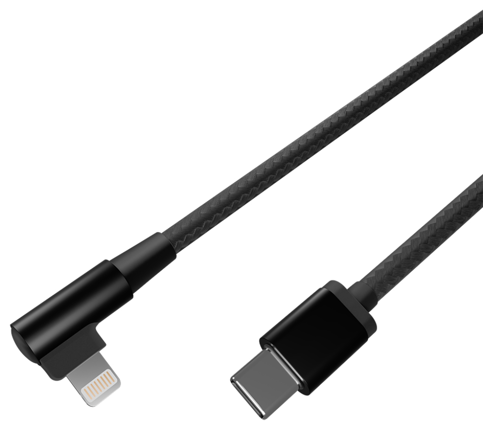 CABLE GEMBIRD USB CM-8PIN DE 8 PINES TRENZADO DE ALGODON EN ANGULO, 0,2 M,NEGRO - detalle