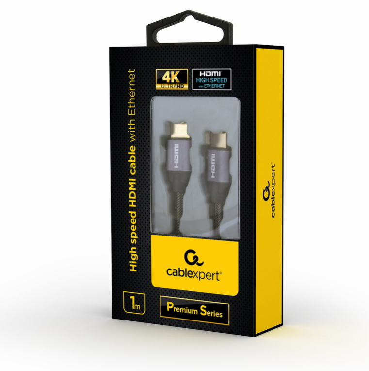 CABLE HDMI 2.0 4K 60HZ GEMBIRD CCBP-HDMI-1M PREMIUM TRENZADO ETHERNET 1M NEGRO - detalle