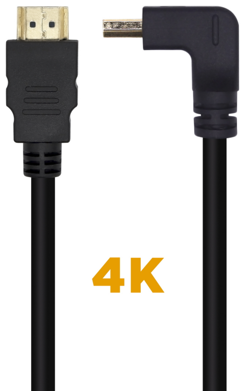 CABLE HDMI AISENS V2.0 ACODADO PREMIUM 4K60HZ A/M-A/M 1.0M - detalle