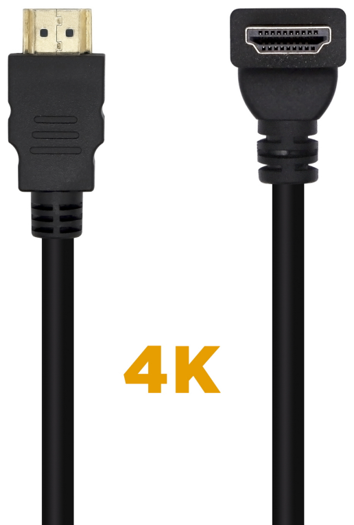 CABLE HDMI AISENS V2.0 ACODADO PREMIUM 4K60HZ A/M-A/M 2.0M - detalle