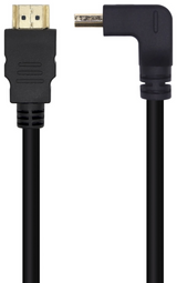 AISENS Cable HDMI V2.0 Acodado Premium Alta Velocidad / HEC 4K@60Hz 18Gbps. A/M-A/M. Negro. 2.0m