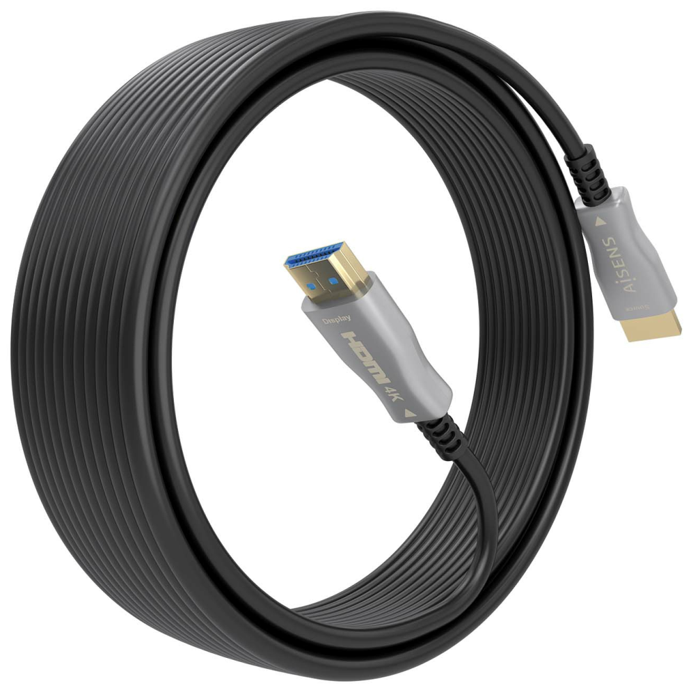 CABLE HDMI AISENS V2.0 OPTICO ACTIVO AOC 4K60HZ 18GBPS A/M-A/M 10M NEGRO - detalle