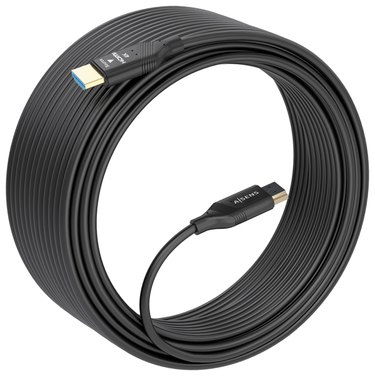 CABLE HDMI AISENS V2.0 OPTICO ACTIVO AOC 4K60HZ 18GBPS A/M-A/M 25M NEGRO - detalle