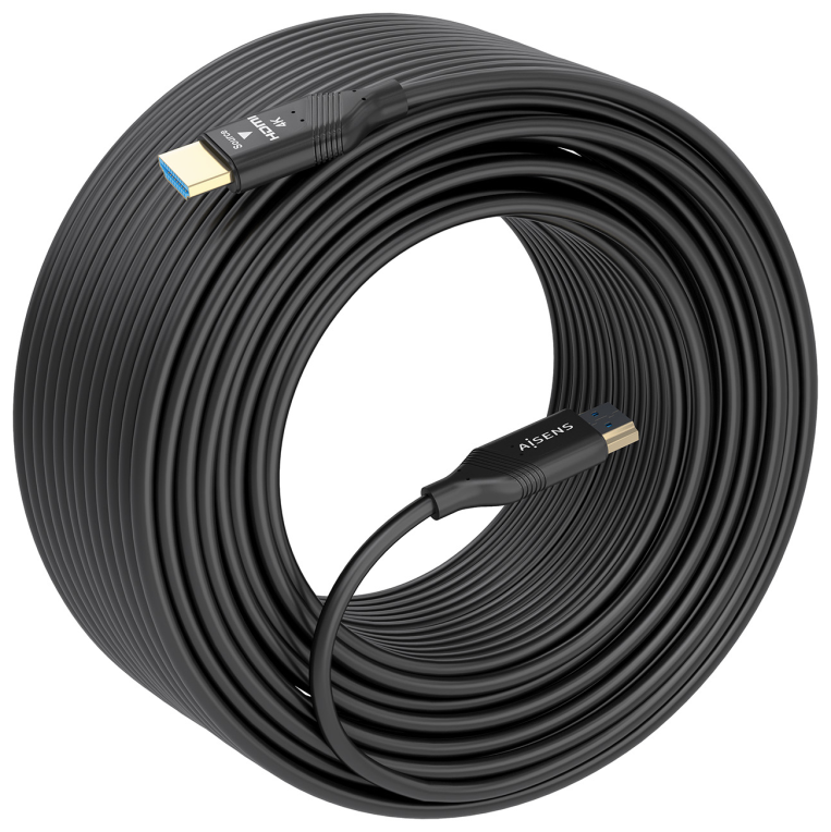 CABLE HDMI AISENS V2.0 OPTICO ACTIVO AOC 4K60HZ 18GBPS A/M-A/M 30M NEGRO - detalle