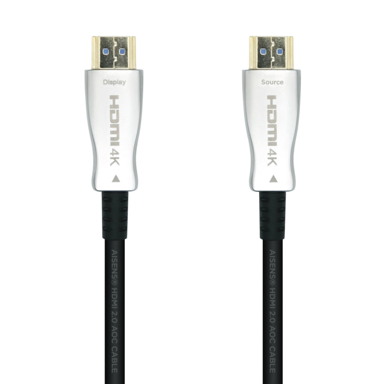 AISENS Cable HDMI V2.0 AOC Premium Alta Velocitat/HEC 4k@60Hz 18Gbps. A/MA/M. Negre. 15m