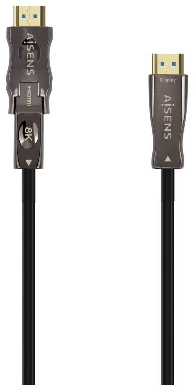 CABLE HDMI AISENS V2.1 OPTICO ACTIVO AOC DESMONTABLE 8K60HZ M/M 15M NEGRO