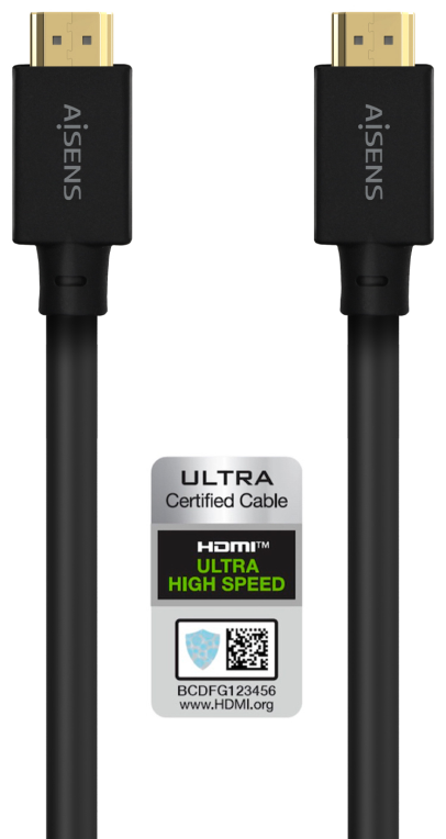 CABLE HDMI AISENS V2.1 ULTRA ALTA VELOCIDAD 8K60HZ M/M 5.0M NEGRO