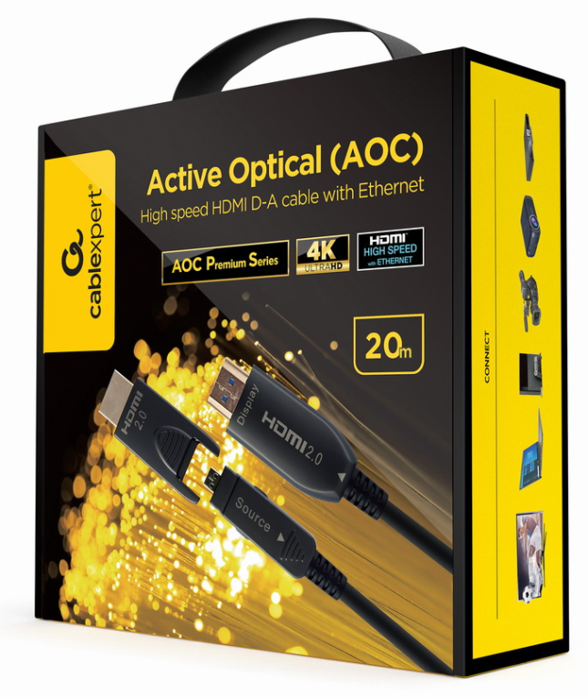 CABLE HDMI GEMBIRD D-A ALTA VELOCIDAD ETHERNET-"AOC ARMORED SERIES" 20M - detalle