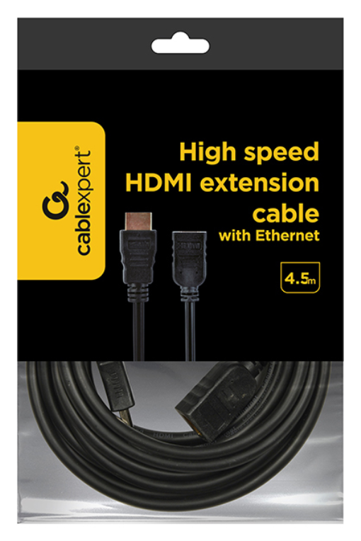 CABLE HDMI GEMBIRD EXTENSION MACHO HEMBRA V2.0 ALTA VELOCIDAD CON ETHERNET 4,5M - detalle