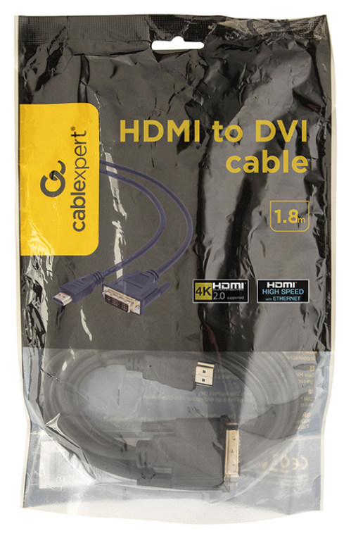 CABLE HDMI GEMBIRD HDMI A DVI MACHO MACHO 1,8M - detalle