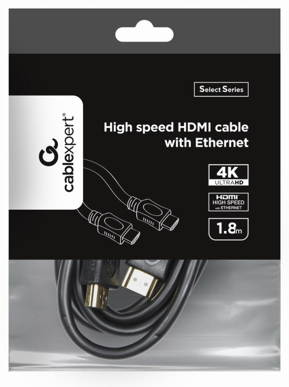 CABLE HDMI GEMBIRD MACHO MACHO 4K ALTA VELOCIDAD 1,8M "SELECT SERIES" - detalle