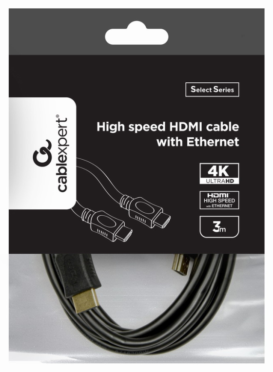 CABLE HDMI GEMBIRD MACHO MACHO 4K ALTA VELOCIDAD 3M "SELECT SERIES"