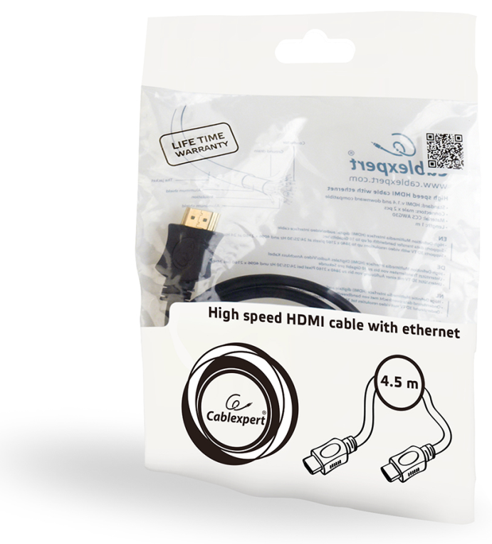 CABLE HDMI GEMBIRD MACHO MACHO 4K ALTA VELOCIDAD CON ETHERNET 4,5M "SELECT SERIE - detalle