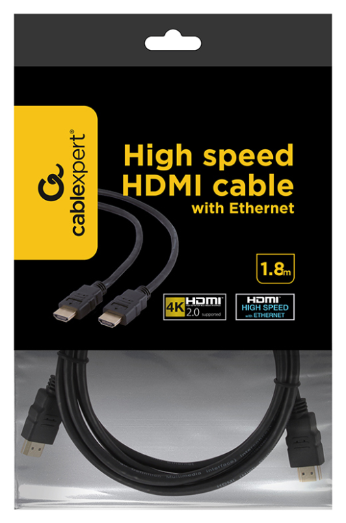 CABLE HDMI GEMBIRD MACHO MACHO V2.0 4K 1,8M - detalle