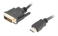 CABLE HDMI LANBERG MACHO DVI MACHO 24+1 1,8M DUAL LINK GOLD 4K