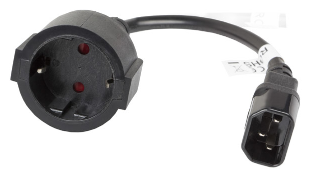 CABLE LANBERG ADAPTADOR IEC 320 C14/SCHUKO CEE7 HEMBRA 20CM - detalle