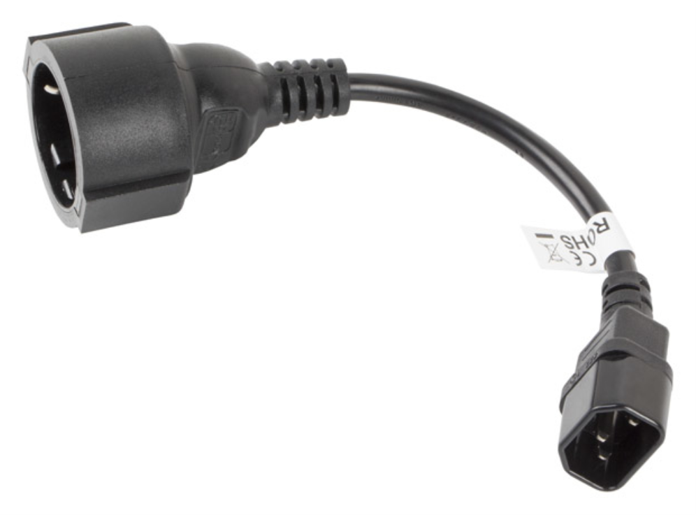 CABLE LANBERG ADAPTADOR IEC 320 C14/SCHUKO CEE7 HEMBRA 20CM - detalle