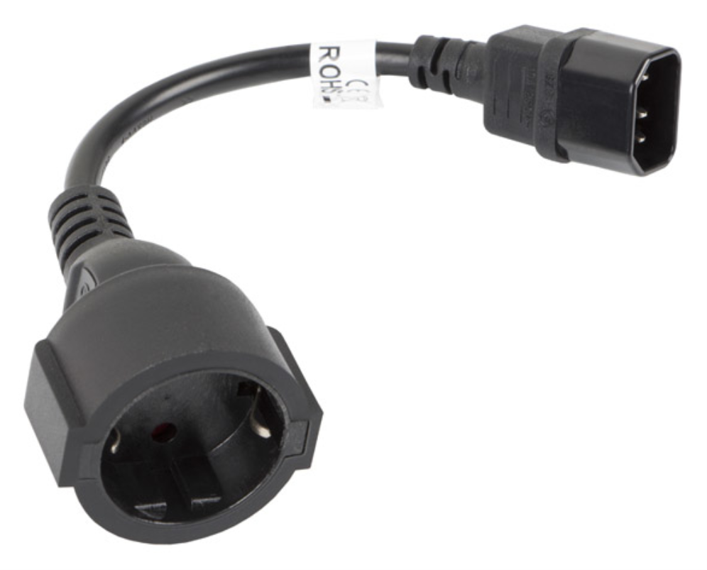 CABLE LANBERG ADAPTADOR IEC 320 C14/SCHUKO CEE7 HEMBRA 20CM