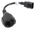 CABLE LANBERG ADAPTADOR IEC 320 C14/SCHUKO CEE7 HEMBRA 20CM