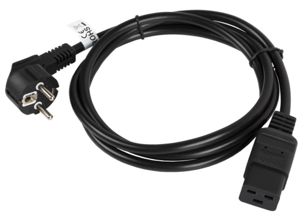 CABLE LANBERG ALIMENTACION CEE 7/7 A IEC 320 C19 1.8M 16A VDE NEGRO - detalle