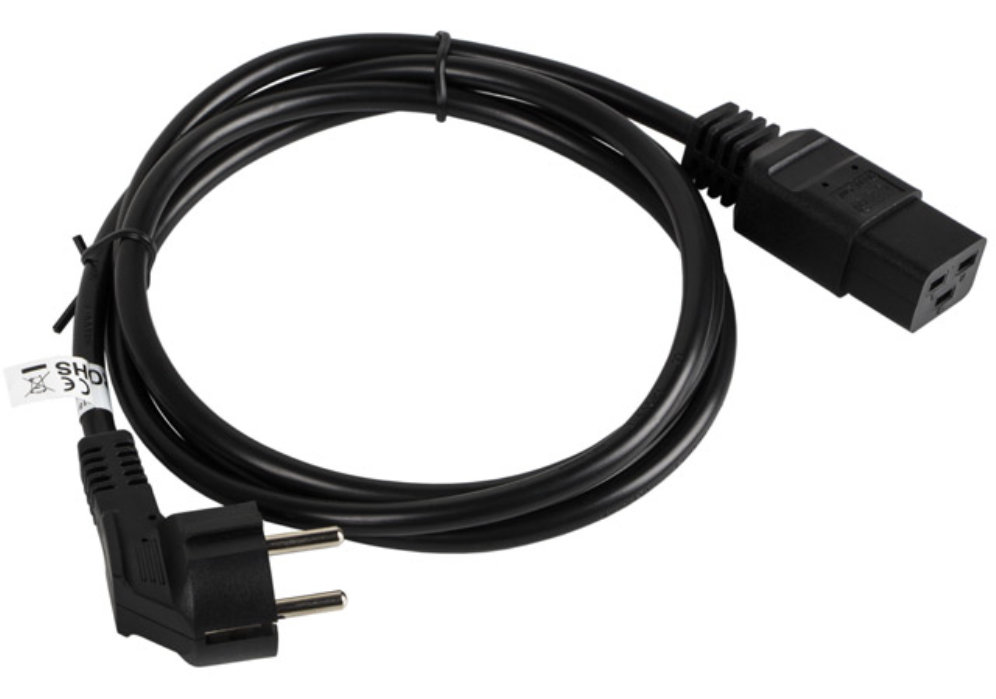 CABLE LANBERG ALIMENTACION CEE 7/7 A IEC 320 C19 1.8M 16A VDE NEGRO - detalle